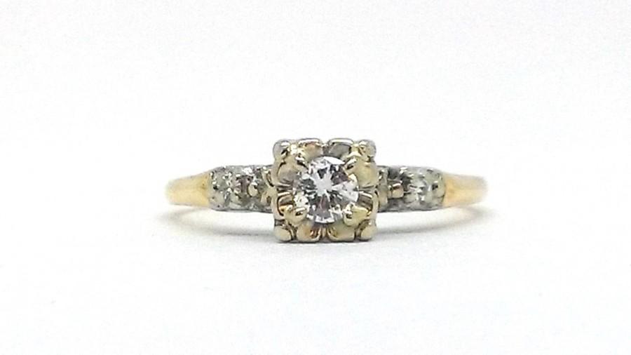 1940s 14k Illusion Head Diamond Engagement Ring .20 CTW #2431544 - Weddbook