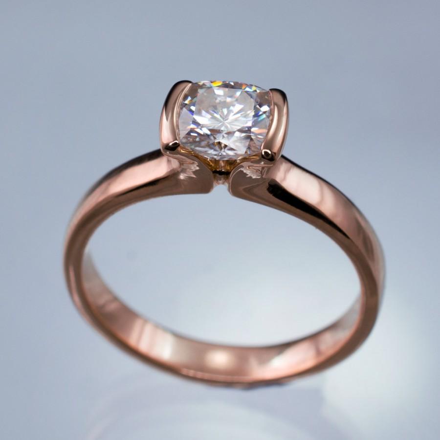 Modified Tension Channel Set Cushion Cut Moissanite Solitaire ...