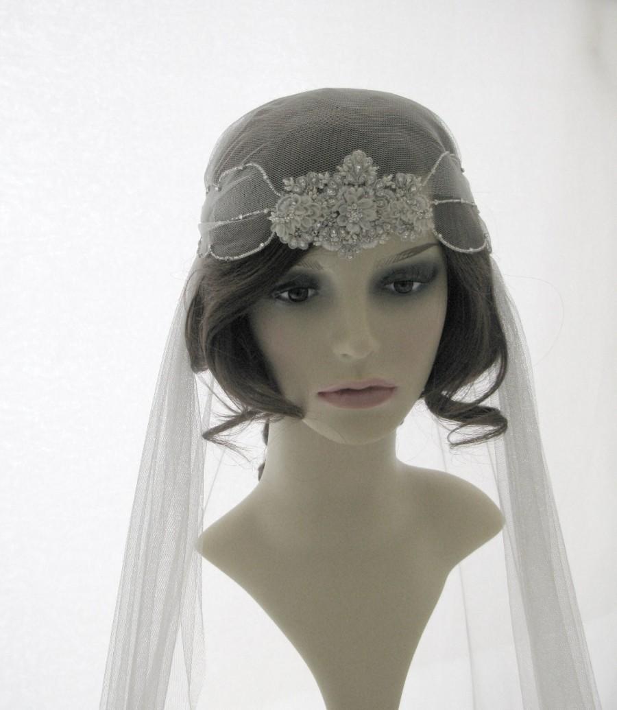 Couture Bridal Cap Veil -1920s Wedding Veil - Petite Fleur #2432457 ...