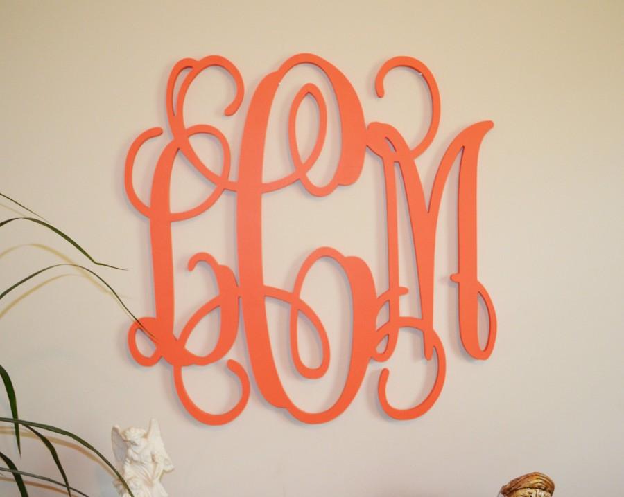 24 Painted Wood Monogram Initials Wall Decor Hanging Wooden Letters Wedding Office Housewares Home 2444691 Weddbook - Monogrammed Initials For Wall