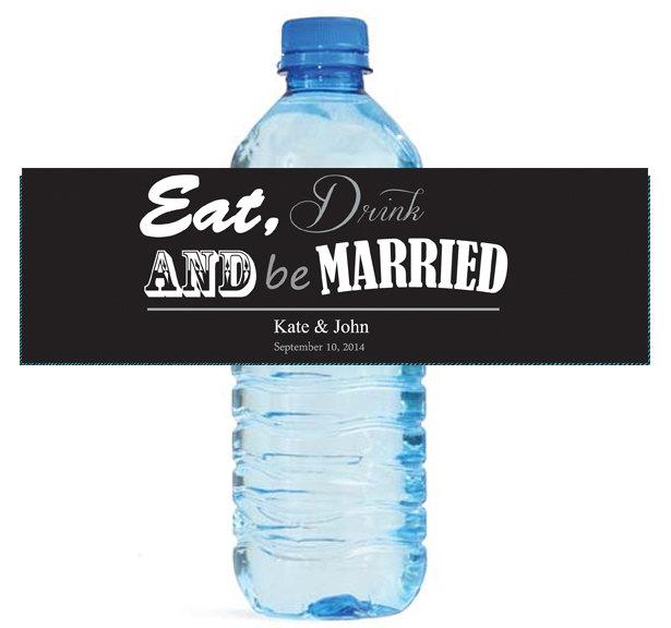 Contemporary Wedding Water Bottle Labels Great For Engagement Bridal ...