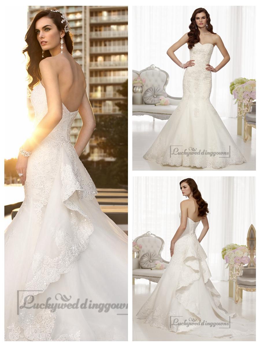 Fashion Trumpet Mermaid Sweetheart Beaded Lace Wedding Dresses #2454323 ...
