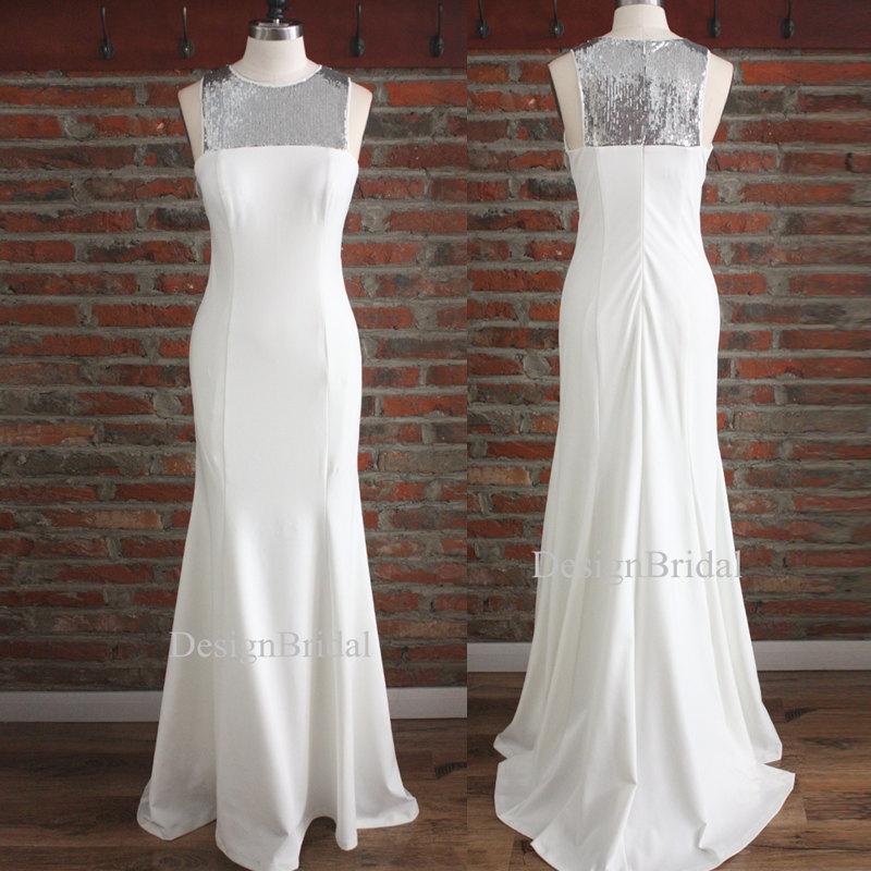 Long White Dress,Long Formal Dresses With Train,Godness Style Fitted ...
