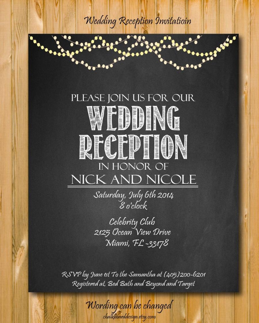 wedding invitations for reception only Reception only rustic daisy ...