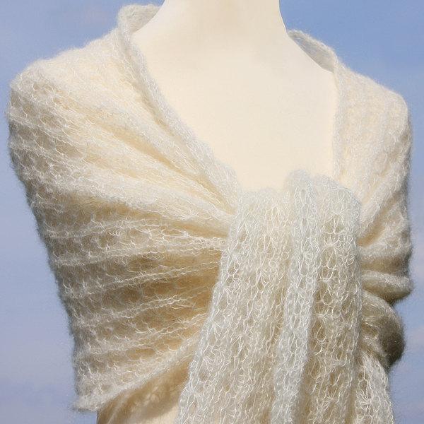 Bridal Shawl, Cream Wedding Shawl, Wedding Stole, Wedding Wrap,knitted ...