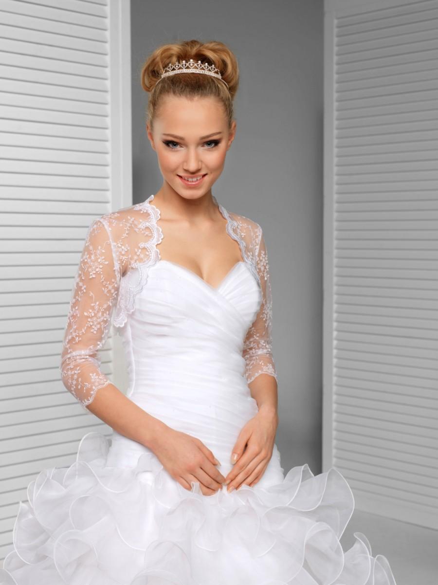 Lace Bridal Cover Up - 3/4 Sleeve Lace Wedding Jacket #2488602 - Weddbook