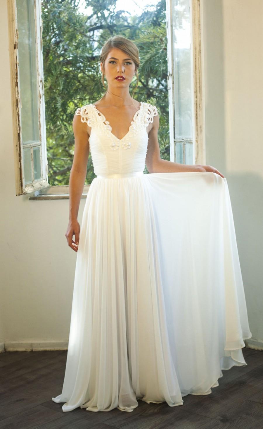 Romantic Vintage Inspired Lace Wedding Dress Custom Made Chiffon ...