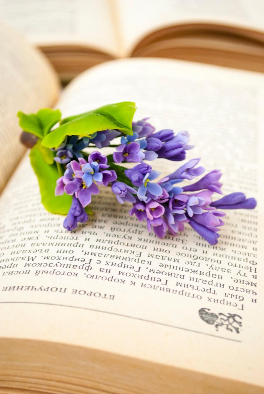 purple flowers hair barrettes spring wedding hair flowers