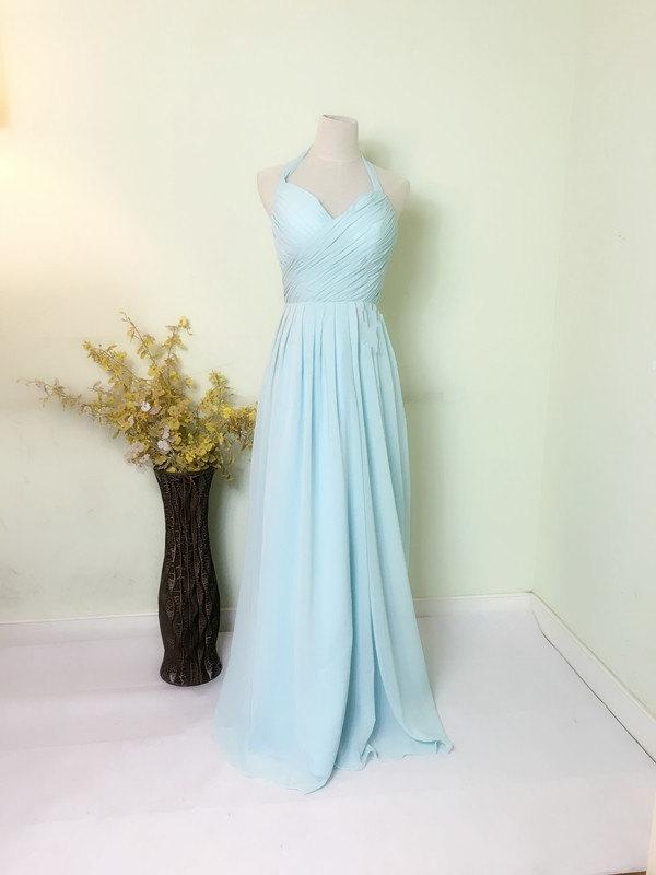Tiffany Blue Dress,bridemaid Dress,Halter Wedding Dress ，maxi Dress ...