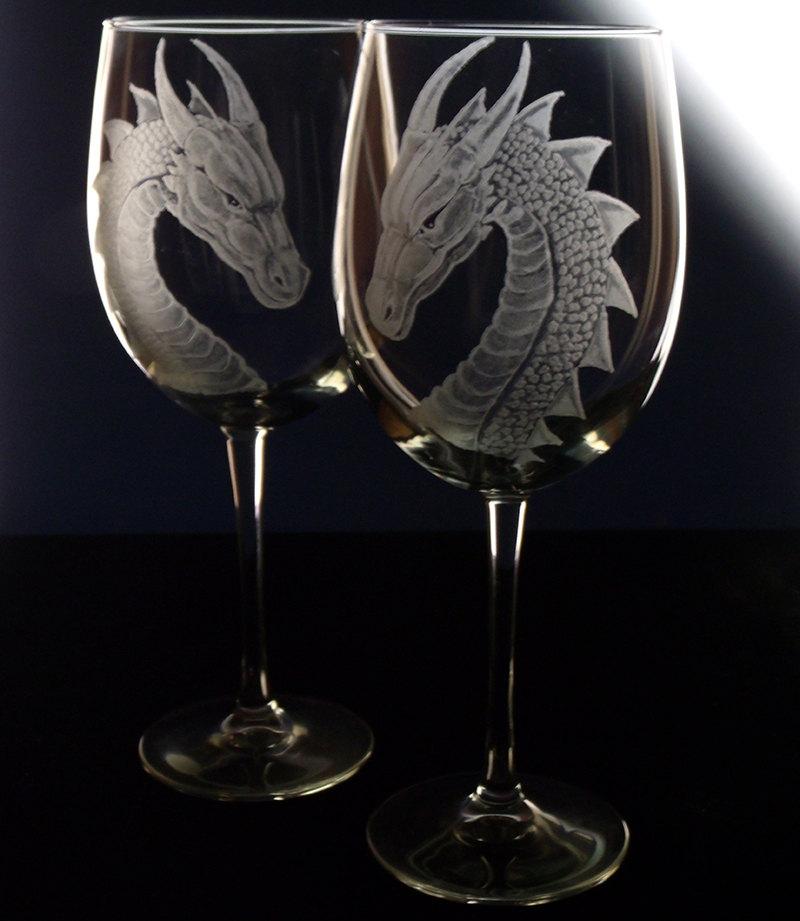 Wedding Wine Glass - Dragon - Gift Set - Renaissance Wedding - Medieval ...