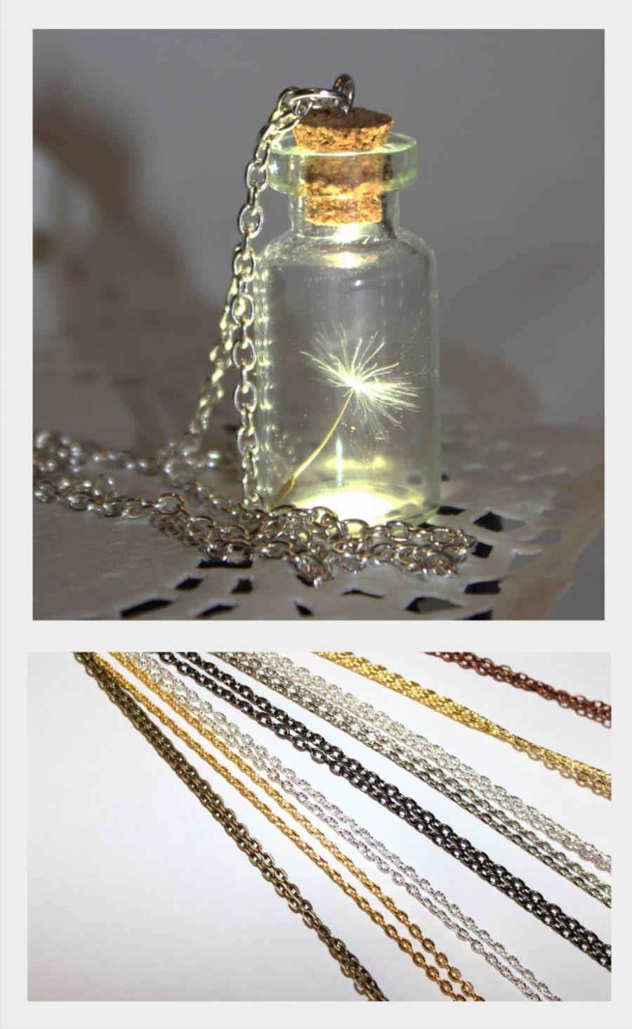 One Special Wish Dandelion Seed In A Bottle, Jar Necklace, Vial ...