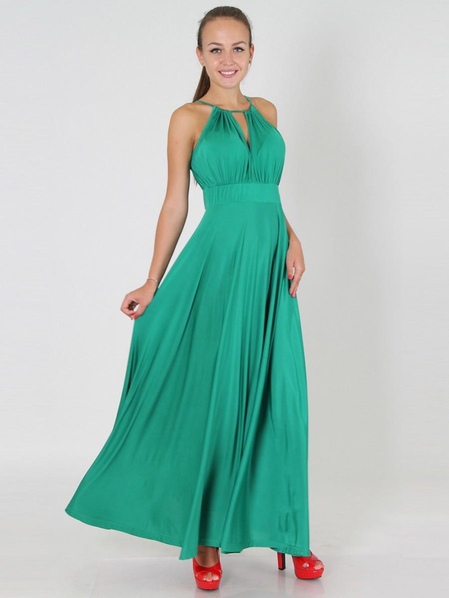 Mint Long Evening Dress, Maxi Dress Bridesmaid Formal Gown Floor Length ...