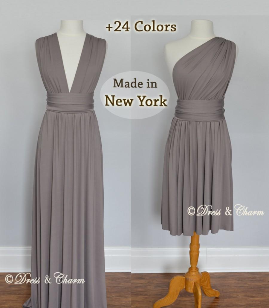 Taupe Infinity Bridesmaid Dress, Convertible Dresses, Party Dress ...
