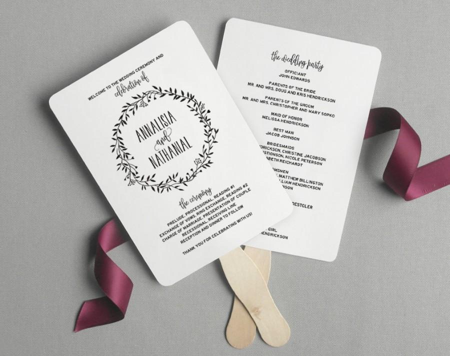 Wedding Program Fan Printable Rustic Ceremony Template Diy Pdf Instant 2517584 Weddbook - Wedding Ceremony Program Fans Diy