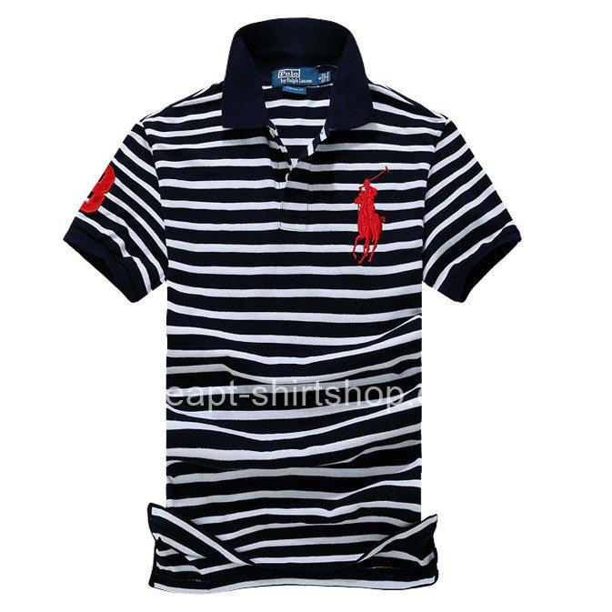 Mens Polo Ralph Lauren Black/White Stripe Shirts [Polo Ralph Lauren T ...