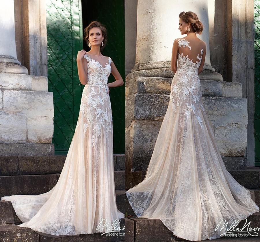 2016 Fashional Mermaid Wedding Dresses Lace With Appliques Blush Pink ...