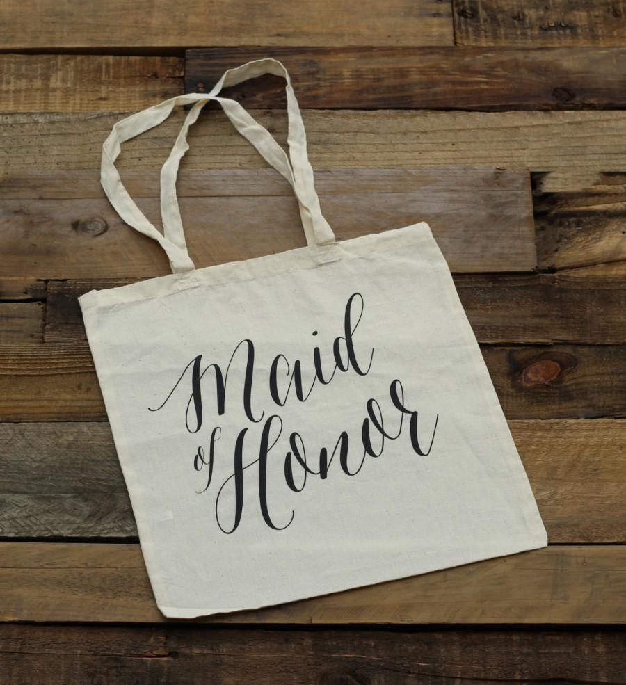 Maid Of Honor Tote Bag - Natural Canvas - MOH Gift, Maid Of Honor Gift ...