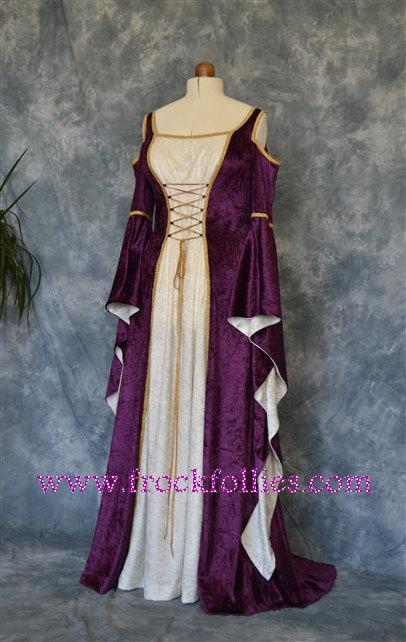 Medieval Gown, Elvish Wedding Gown, Handfasting Dress, Renaissance Gown ...
