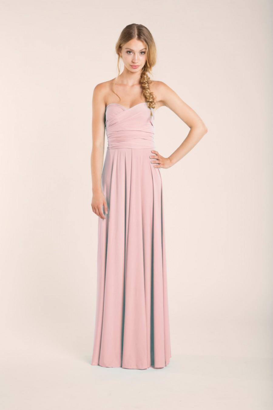 Rose Quartz Infinity Dress, Long Rose Quartz Bridesmaids Dress, Blush ...