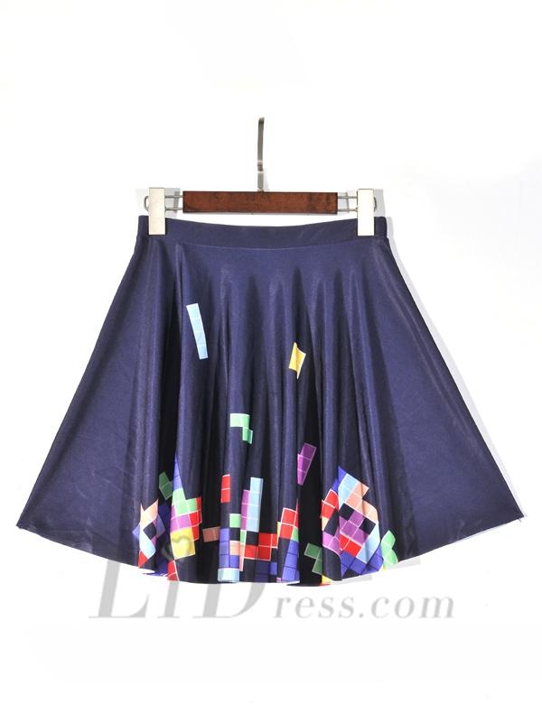 Hot Womens Digital Printing Tetris Pleated Skirt Skt1165 #2555111 ...