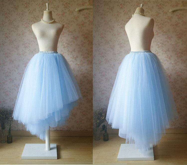 Light Blue Unique Long Tutu Skirt Bridal Skirt. Something Blue For ...