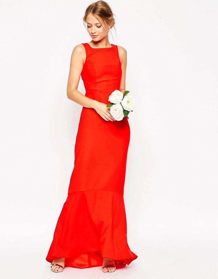 ASOS WEDDING Maxi Dress With Fishtail Hem #2580976 - Weddbook