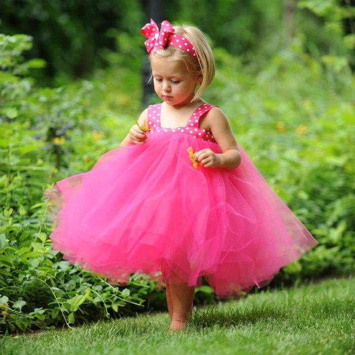 Hot Pink Tulle Flower Girl Dress Wedding Flower Girl Dresses For ...