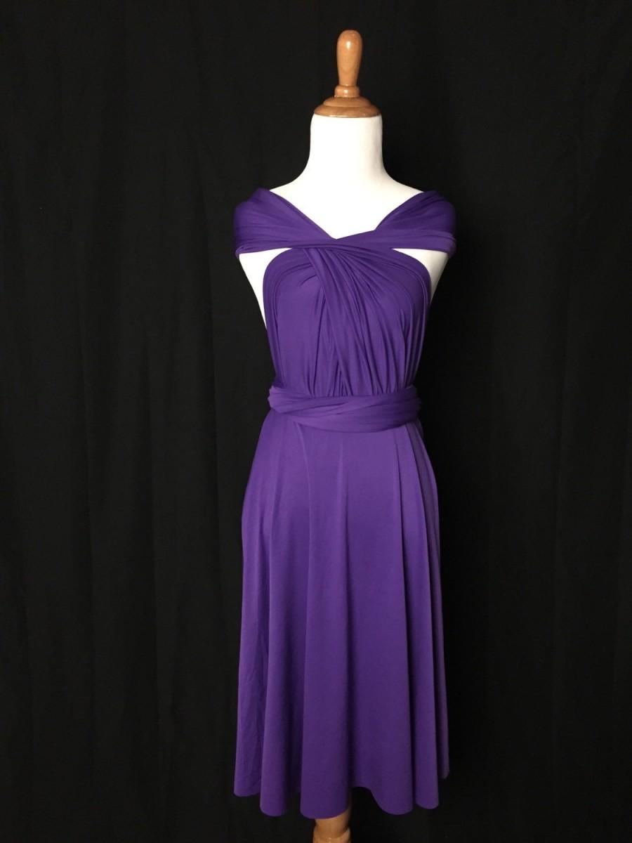 Royal Purple Dress，Bridesmaid Dress , Infinity Dress,Knee Length Wrap ...