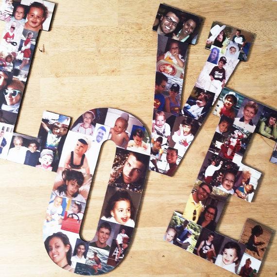Custom Photo Collage, Letter Photo Collage, Wood Letters, Personal ...