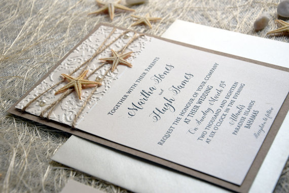 Beach Wedding Invitation Card Custom Invitations Embossed Beach Wedding Invitation Card Custom Invitations Embossed Rustic Unique Sample