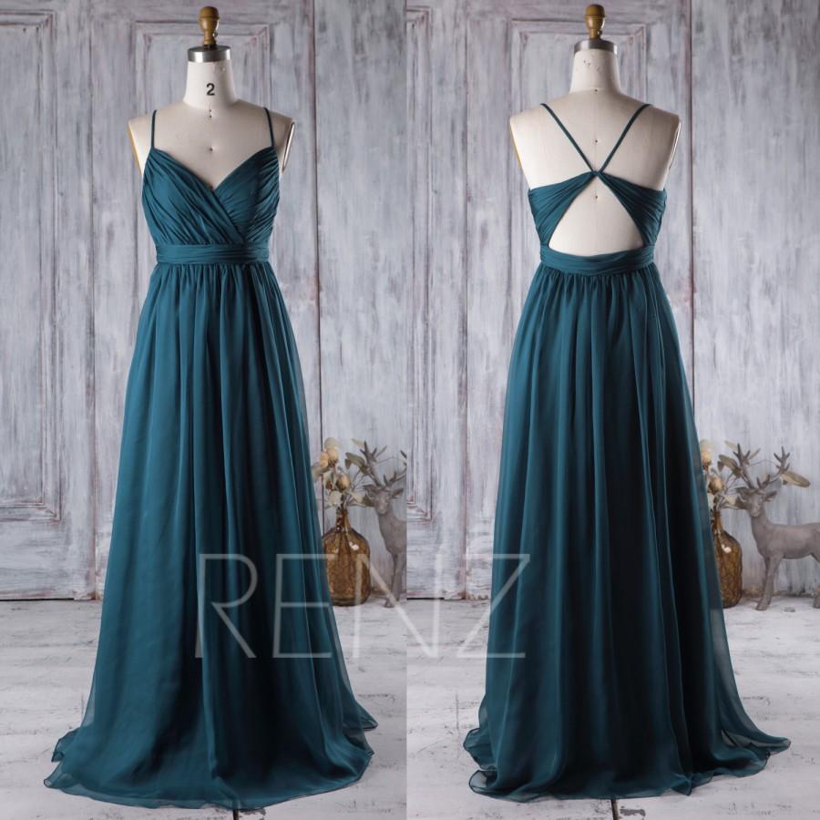 2016 Dark Turquoise Bridesmaid Dress, Open Back Wedding Dress ...