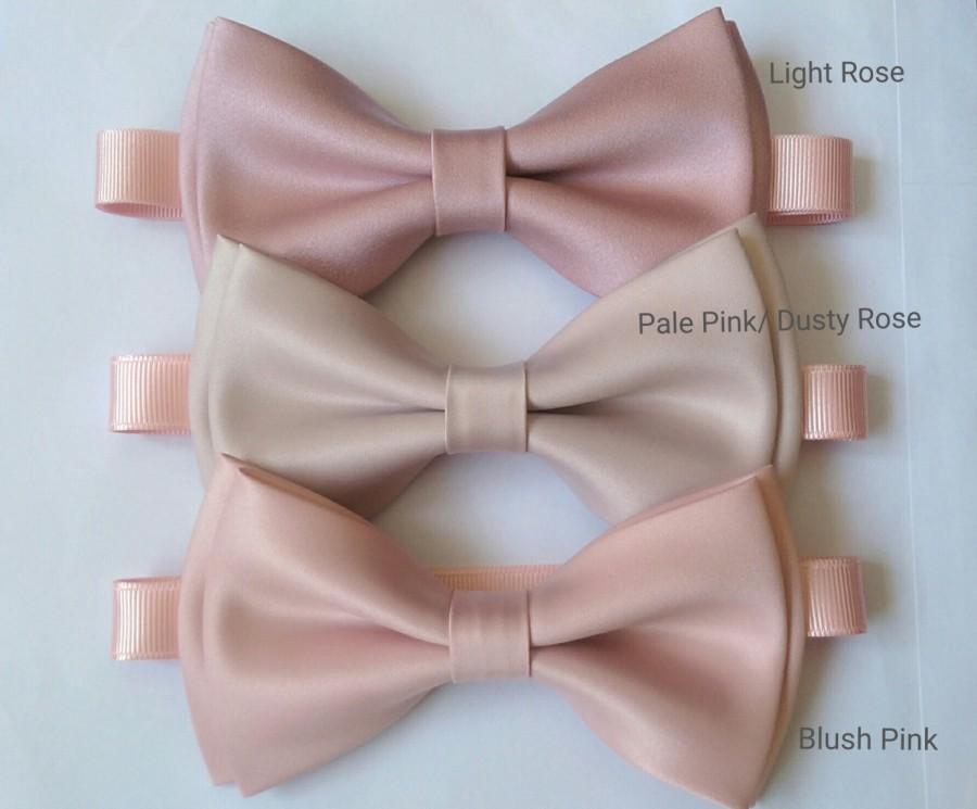 Pink Blush, Dusky Rose, Light Rose Bow Tie With Pre-folded Hanky Set ...
