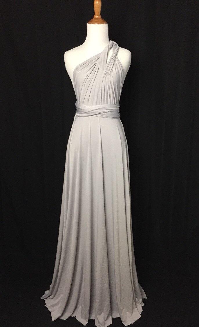 Silver Grey Dress Length Ball Gown Infinity Dress Convertible Formal ...