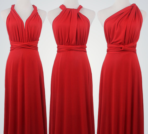 Red Dress SHORT,Infinity Dress, Bridesmaid Dress,Cocktail Dress,Red ...