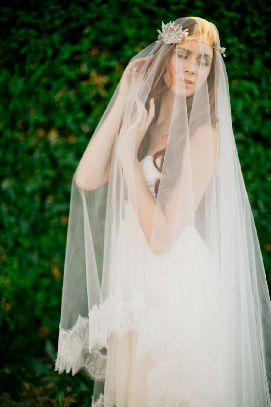 Bridal Veil- Double Layer Veil- Fingertip Veil-drop Veil-wedding Veil ...