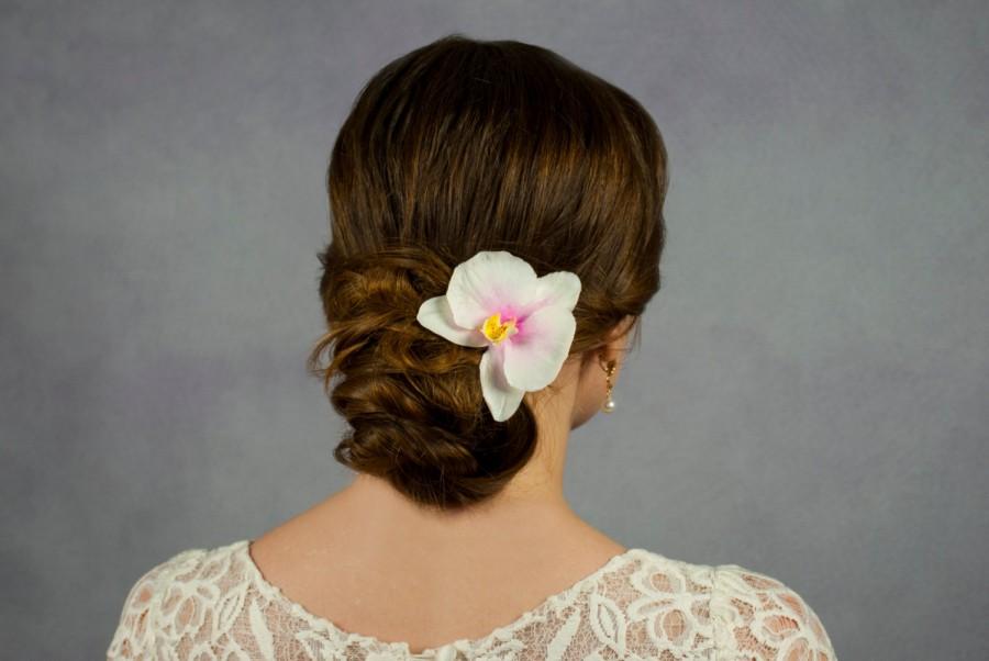 Orchid Hair Clip White Orchid Flower Headpiece Bobby Pins Flowers For ...
