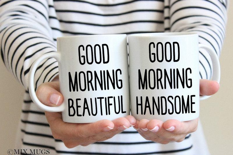 Good Morning Beautiful Mug Good Morning Handsome Mug Couples Mug Set ...
