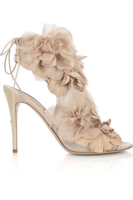 Shoe - Valentino Floral Organza Sandals #2670816 - Weddbook