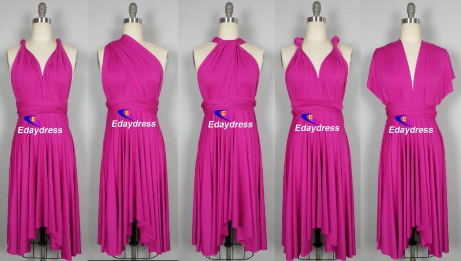 Summer Multi Way Hot Pink Fuschia Bridesmaid Dress Infinity Short Knee ...