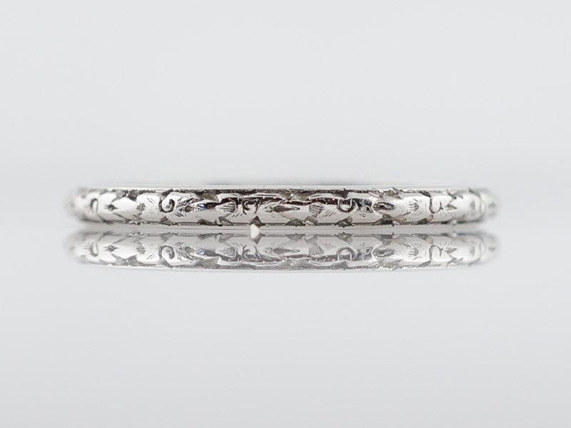 Antique Eternity Wedding Band Art Deco Fl Engraved In Platinum Antique Eternity Wedding Band Art Deco Fl Engraved In Platinum