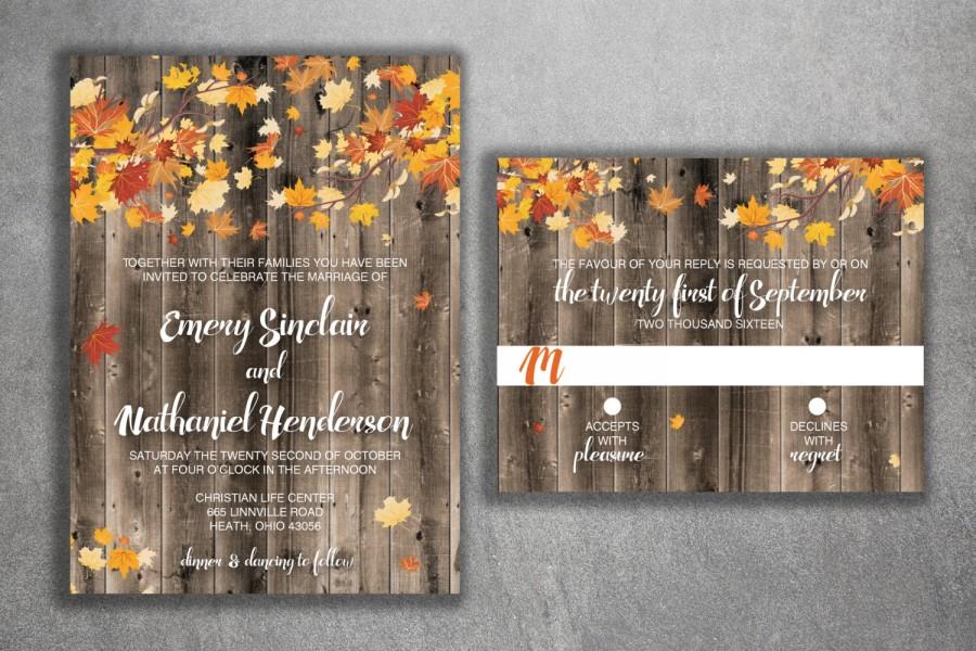 Autumn Wedding Invitation Set - Country Wedding Invitations, Affordable ...