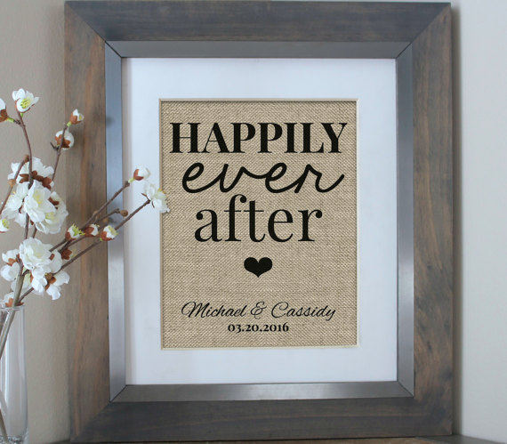 Wedding Gift For Couple Decor Housewarming Anniversary Happily Ever After Boyfriend Personalized