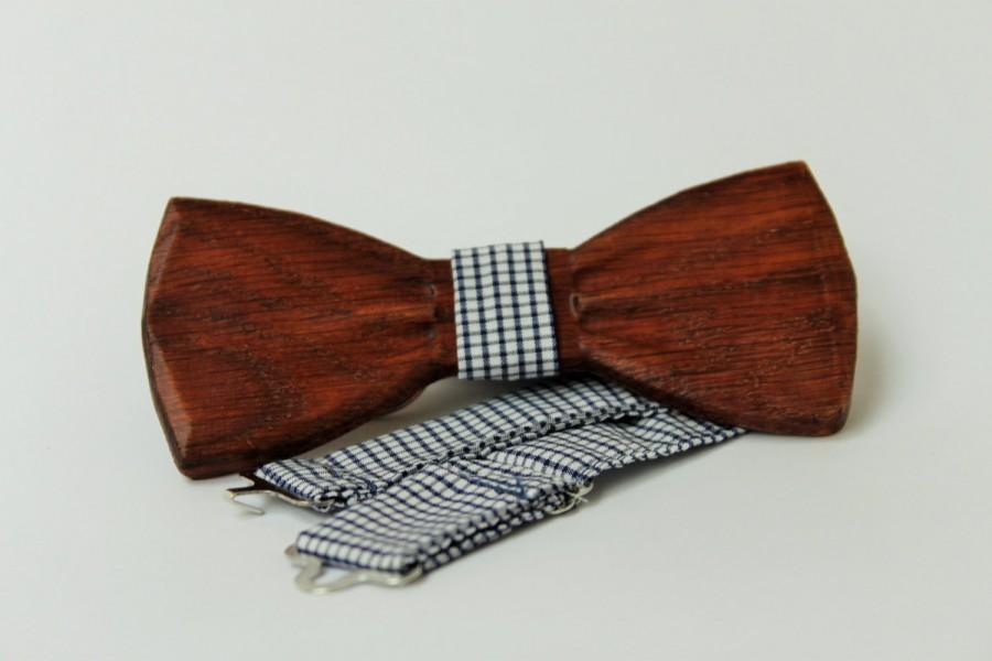 Mens Wooden Bow Tie With Pocket Square. Wood Handmade BowTie. #2688084 ...