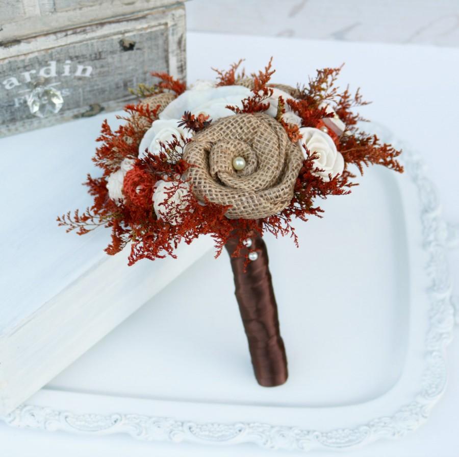 Autumn Orange Bridesmaid Bouquet // Burnt Orange, Orange, Brown, Fall ...