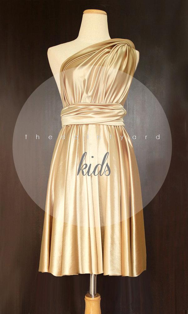 KIDS Gold Bridesmaid Dress Convertible Dress Infinity Dress Multiway ...