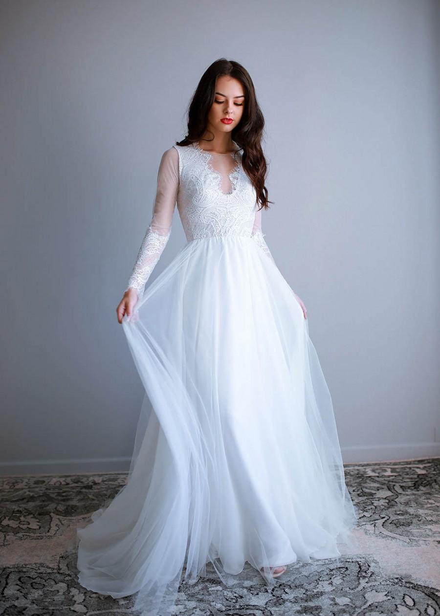 Eyelash Lace Wedding Dress, Elegant Wedding Dress, Silk Wedding Dress ...