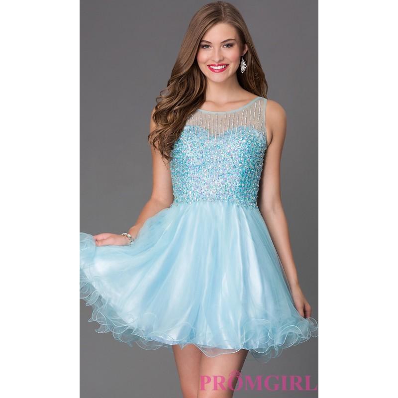 Short Sleeveless Dress With Jewel Embellished Bodice GS2158 - Brand ...