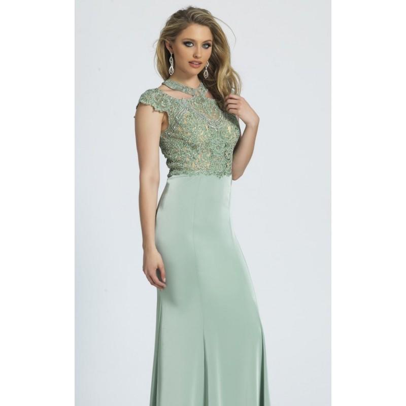 Sage Beaded Slim Gown By Dave And Johnny - Color Your Classy Wardrobe ...