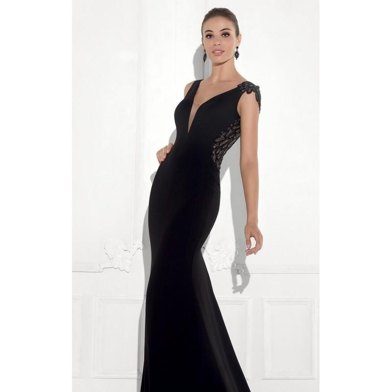 Black Asymmetrical Beaded Gown By Tarik Ediz - Color Your Classy ...