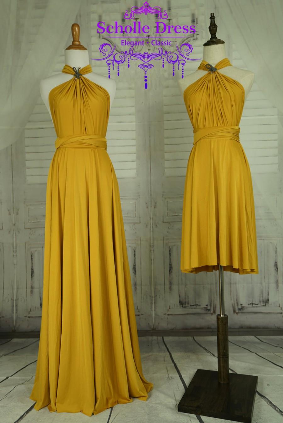 Mustard Dress，Bridesmaid Dress , Infinity Dress,Wrap Convertible Dress ...
